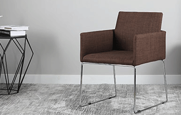 布藝簡約沙發休閑棕色單椅304