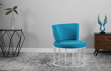 輕奢藍色單人沙發休閑椅S611