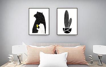 北歐客廳餐廳玄關(guān)走廊卡通畫(huà)臥室組合掛畫(huà)-簡(jiǎn)易童趣