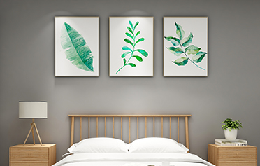 北歐風(fēng)格玄關(guān)壁畫(huà)臥室抽象藝術(shù)單幅三聯(lián)畫(huà)-小葉青青