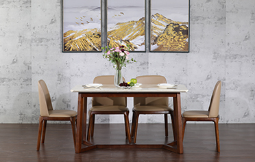 簡(jiǎn)約實(shí)木餐桌椅套餐DT-18+7701-49